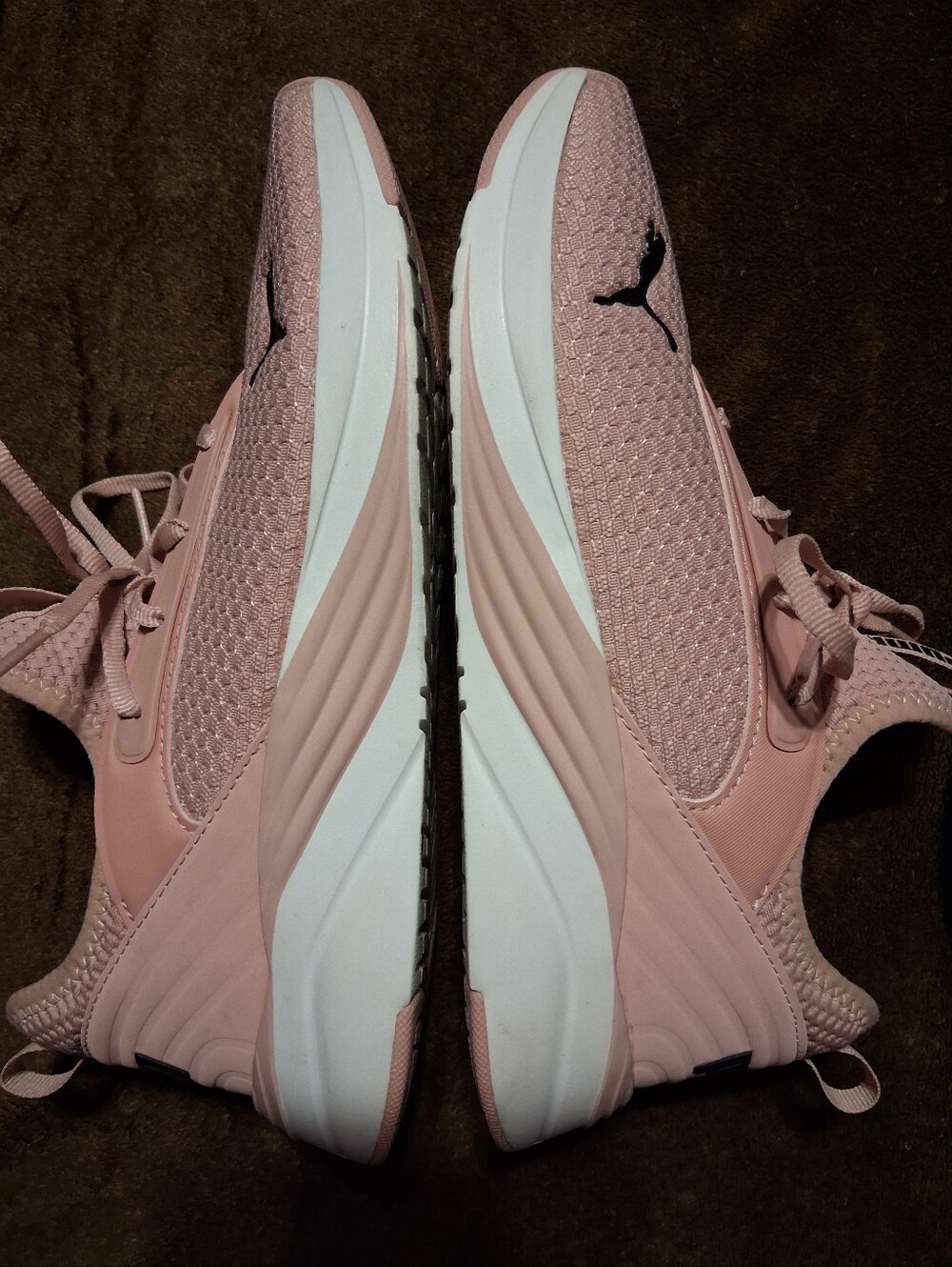 Puma Women's Pale Pink Knit Athletic Sneakers - Picture 2 of 6